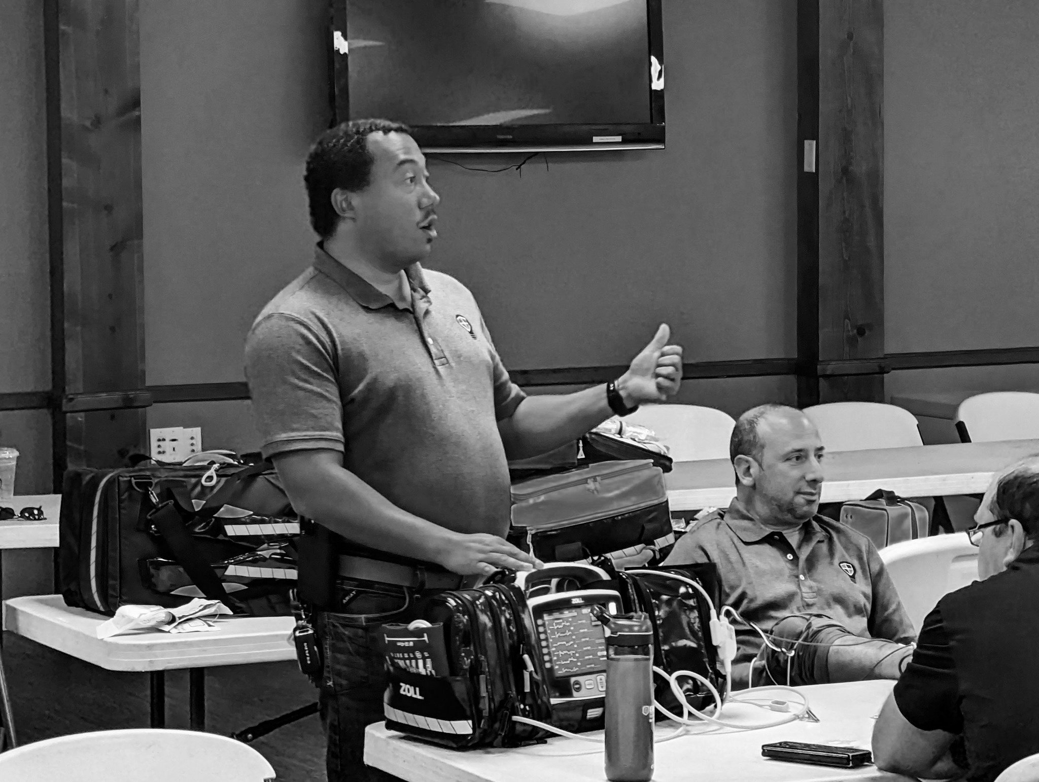 Josh and Sanford lecturing at Hookstown VFD